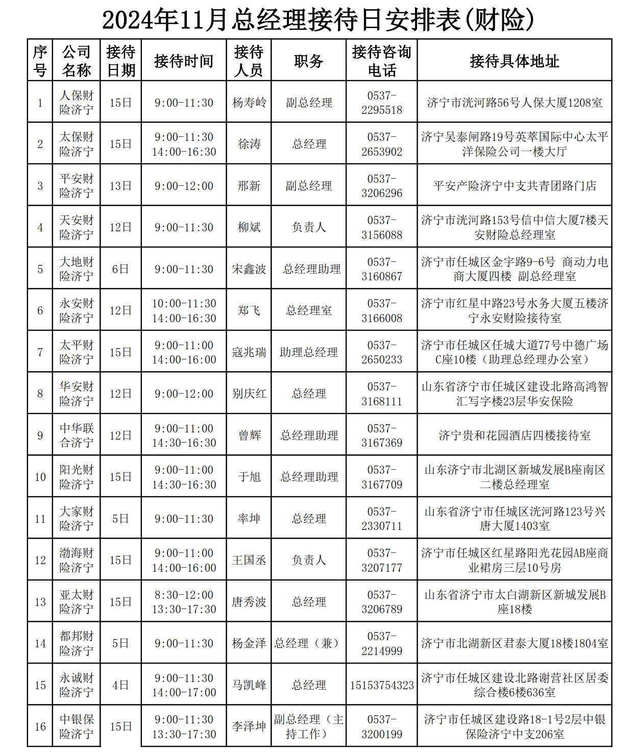 2024年11月总经理接待日安排表_3