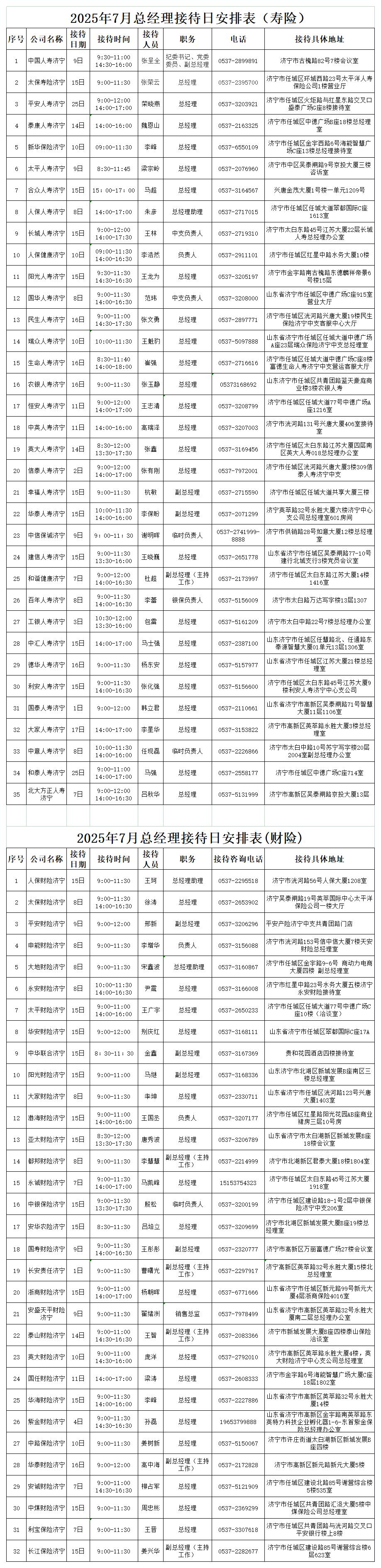 2025年7月总经理接待日安排表_1